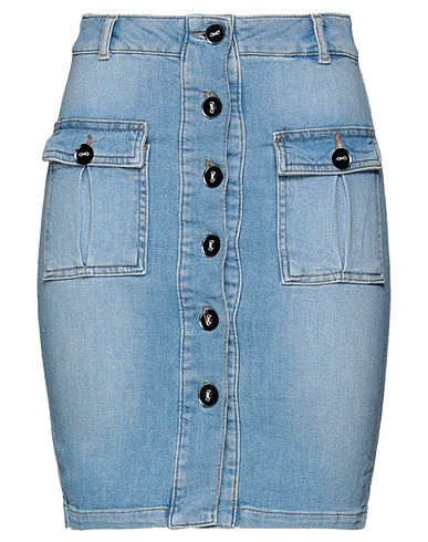 MANILA GRACE Denim skirt Blue 95% Cotton, 3% Polyester, 2% Elastane