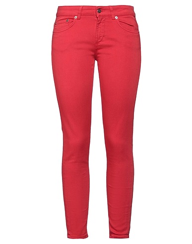 DONDUP Denim trousers Red 92% Cotton, 6% Elastomultiester, 2% Elastane