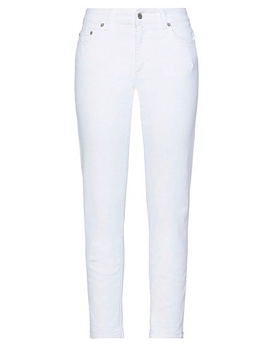 DONDUP Denim trousers White 92% Cotton, 6% Elastomultiester, 2% Elastane