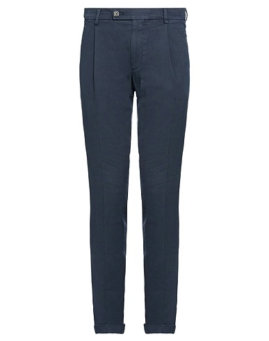 MICHAEL COAL Pantalone Blu notte 94% Cotone, 4% Lino, 2% Elastan