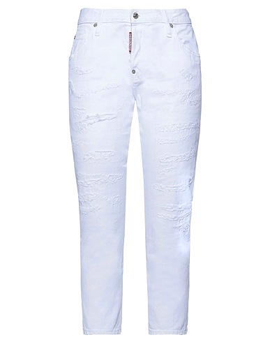 DSQUARED2 Denim trousers White 100% Cotton, Elastane