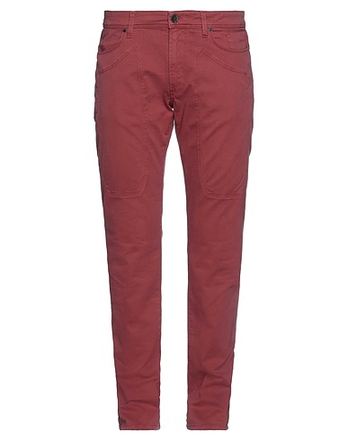 JECKERSON Casual trouser Brick red 98% Cotton, 2% Elastane