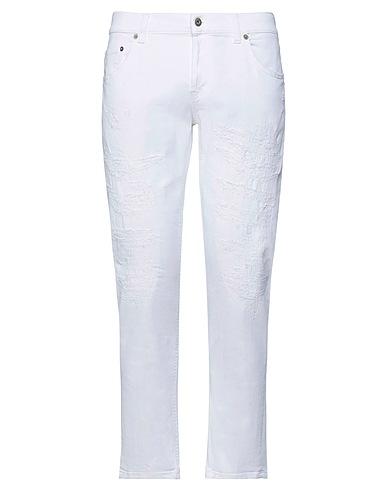 DONDUP Denim trousers White 92% Cotton, 6% Elastomultiester, 2% Elastane