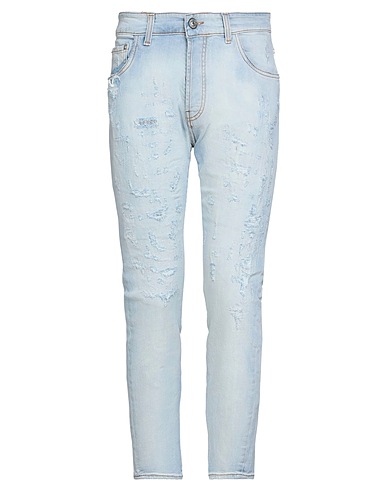 YES LONDON Denim trousers Blue 98% Cotton, 2% Elastane