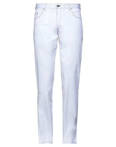 DUCALBERTO Casual trouser White 98% Cotton, 2% Elastane