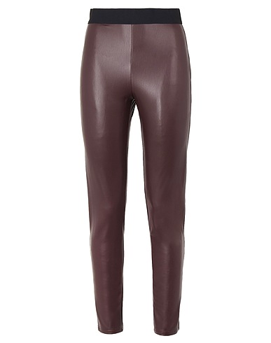 8 by YOOX Leggings LEGGINGS W/ ELASTIC WAIST
 Burgundy 54% Polyamide, 32% Polyester, 14% Elastane, Polyurethane coated