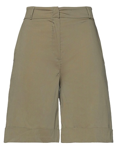 D.EXTERIOR Shorts & Bermuda Military green 79% Cotton, 18% Polyamide, 3% Elastane