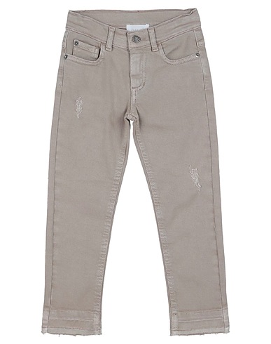 GAUDÌ Denim trousers Beige 98% Cotton, 2% Elastic fibres