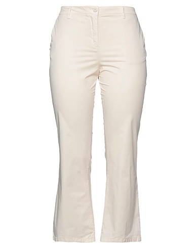 WHITE SAND Casual trouser Beige 97% Cotton, 3% Elastane