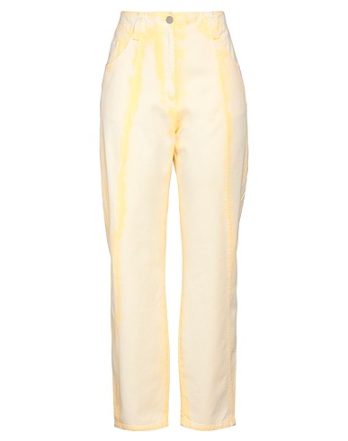 ALBERTA FERRETTI Denim trousers Yellow 100% Cotton