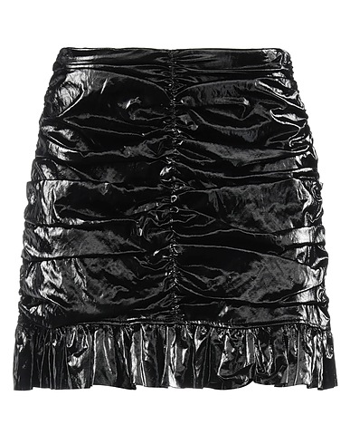 KONTATTO Mini skirt Black 50% Polyurethane, 35% Viscose, 7% Polyester, 5% Cotton, 3% Metal