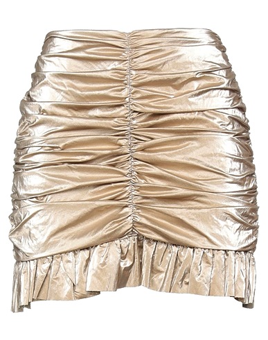 KONTATTO Mini skirt Beige 50% Polyurethane, 35% Viscose, 7% Polyester, 5% Cotton, 3% Metal