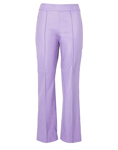 8 by YOOX Casual pants LEATHER SLIM FIT STITCHED TROUSERS
 Lilac 100% Lambskin
