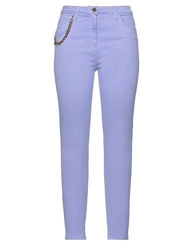 ELISABETTA FRANCHI Denim trousers Lilac 92% Cotton, 6% Elastomultiester, 2% Elastane