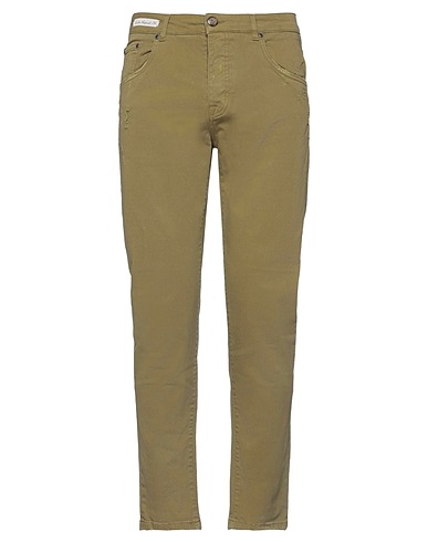 NO LAB Повседневные брюки Зелёный милитари 97% Хлопок, 3% Эластан