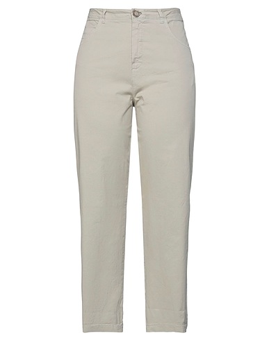 MANILA GRACE Casual pants Light grey 97% Cotton, 3% Elastane