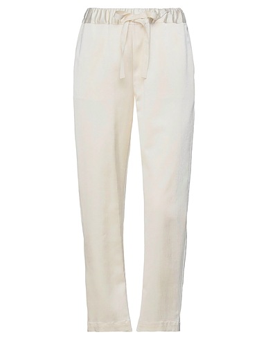 SEMICOUTURE Pantalone Avorio 75% Viscosa, 21% Cotone, 2% Seta, 2% Elastan