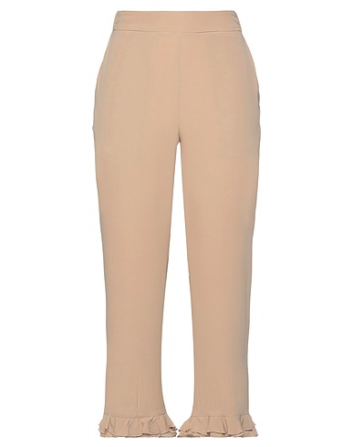 SEMICOUTURE Casual trouser Sand 69% Acetate, 31% Silk