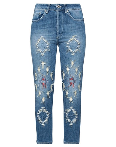 DONDUP Denim trousers Blue 89% Cotton, 11% Elastomultiester