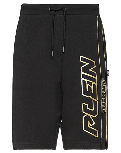 PLEIN SPORT Shorts & Bermuda Nero 52% Cotone, 48% Poliestere