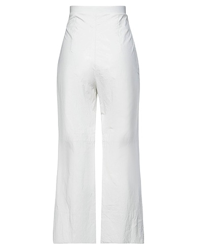 TWINSET Casual trouser White 65% Viscose, 19% Polyester, 11% Cotton, 5% Other Fibres