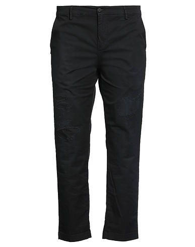 WHITE SAND Casual trouser Black 97% Cotton, 3% Elastane