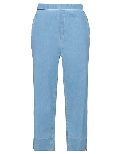 BIANCALANCIA Denim trousers Blue 97% Cotton, 3% Elastane