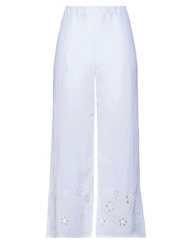 CALATURA Casual trouser White 60% Viscose, 40% Linen