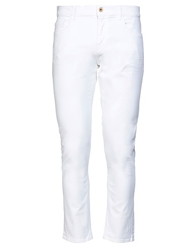 PENCE Casual trouser White 98% Cotton, 2% Elastane