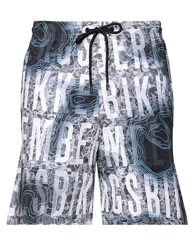 BIKKEMBERGS Shorts & Bermuda Grey 95% Cotton, 5% Elastane