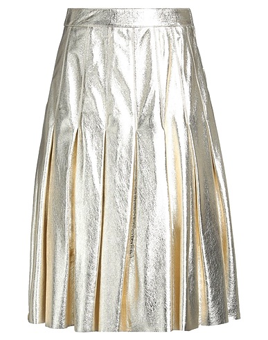 GOLDEN GOOSE Midi skirt Platinum 100% Ovine leather