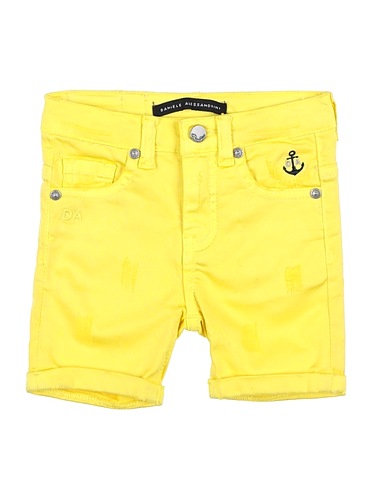 DANIELE ALESSANDRINI Shorts & Bermuda Giallo 98% Cotone, 2% Elastan