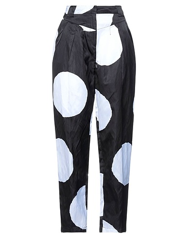 MANILA GRACE Casual trouser Black 97% Polyester, 3% Metallic fiber, Acetate