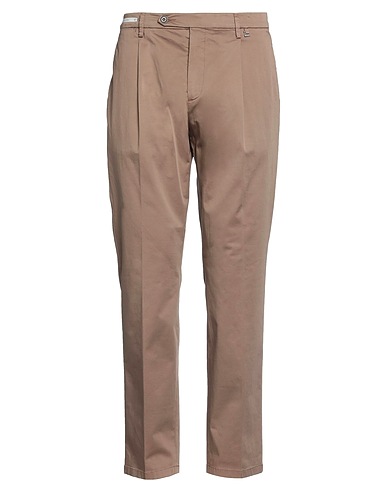 PAOLONI Casual trouser Khaki 97% Cotton, 3% Elastane
