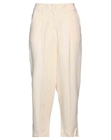 KAOS JEANS Casual pants Ivory 60% Viscose, 40% Linen