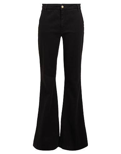 MANILA GRACE Casual trouser Black 99% Cotton, 1% Elastane