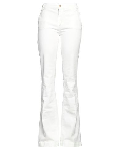 MANILA GRACE Casual pants White 99% Cotton, 1% Elastane