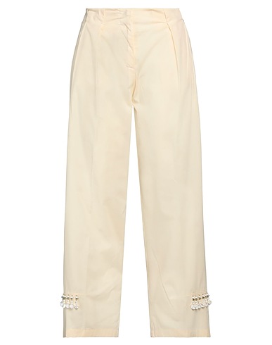 BEATRICE .B Casual trouser Ivory 96% Cotton, 4% Elastane