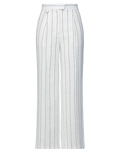 LORENA ANTONIAZZI Casual trouser White 74% Linen, 26% Polyamide