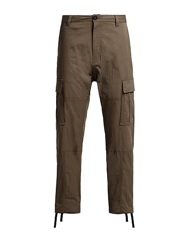 MARCELO BURLON Pantalone Verde militare 97% Cotone, 3% Elastan, Poliestere