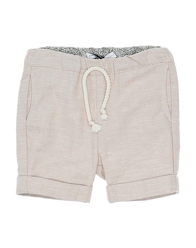 GREY DANIELE ALESSANDRINI Shorts & Bermuda Beige 82% Cotton, 18% Linen