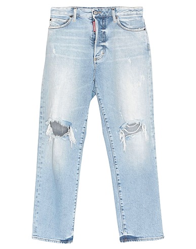 DSQUARED2 Pantaloni jeans Blu 99% Cotone, 1% Elastan, Cuoio rigenerato
