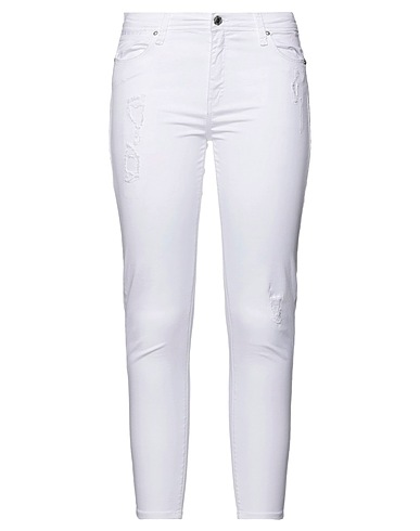 ABSOUL Pantalone Bianco 98% Cotone, 2% Elastan