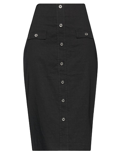 PINKO Gonna midi Nero 59% Lino, 38% Viscosa, 3% Elastan