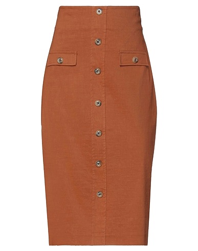PINKO Gonna midi Marrone 59% Lino, 38% Viscosa, 3% Elastan