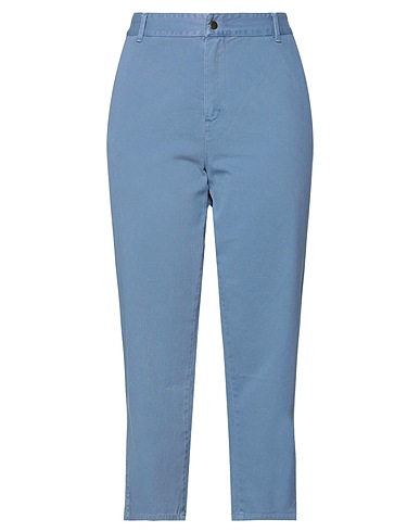 MERCI ITALIA Casual pants Slate blue 100% Cotton