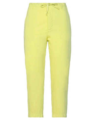 VIRNA DRÒ Casual pants Lime green 95% Cotton, 5% Elastane