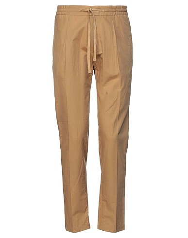 PAOLO PECORA Casual pants Camel 68% Cotton, 32% Linen