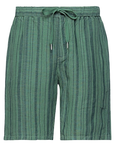 SUN 68 Shorts & Bermuda Military green 100% Linen