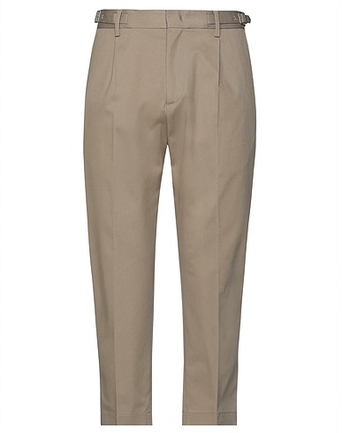 PAOLO PECORA Casual pants Khaki 97% Cotton, 3% Elastane